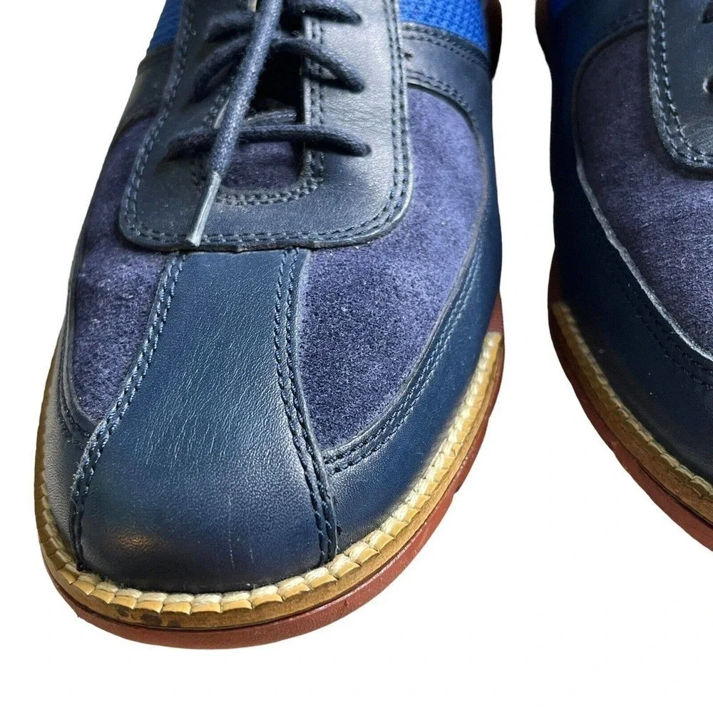COLE Haan Grand OS Men's 7 M Oxford Suede Leather Blue Dress Shoes C12707